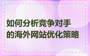 如何分析竞争对手的海外网站优化策略