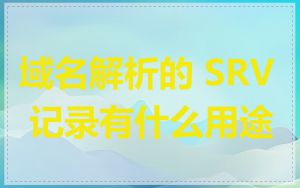 域名解析的 SRV 记录有什么用途