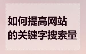 如何提高网站的关键字搜索量