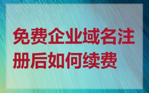 免费企业域名注册后如何续费