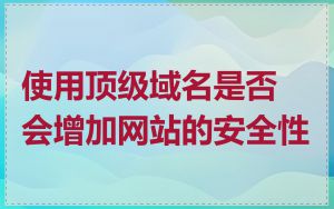 使用顶级域名是否会增加网站的安全性