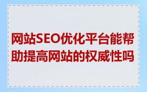 网站SEO优化平台能帮助提高网站的权威性吗