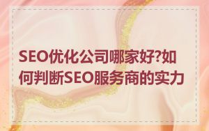 SEO优化公司哪家好?如何判断SEO服务商的实力