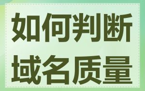 如何判断域名质量