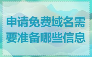申请免费域名需要准备哪些信息