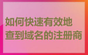 如何快速有效地查到域名的注册商