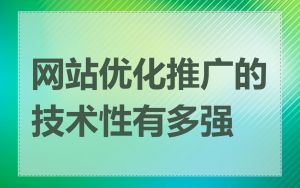 网站优化推广的技术性有多强
