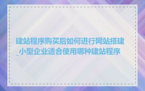 建站程序购买后如何进行网站搭建_小型企业适合使用哪种建站程序
