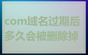 com域名过期后多久会被删除掉