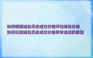 如何根据域名历史成交价格评估域名价值_如何识别域名历史成交价格异常波动的原因