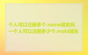 个人可以注册多个.name域名吗_一个人可以注册多少个.mobi域名