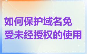 如何保护域名免受未经授权的使用