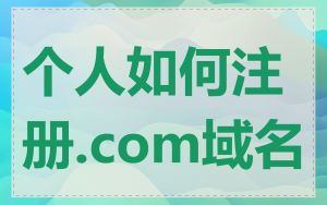 个人如何注册.com域名