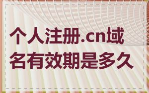 个人注册.cn域名有效期是多久