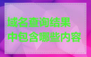 域名查询结果中包含哪些内容