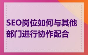 SEO岗位如何与其他部门进行协作配合