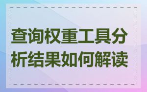 查询权重工具分析结果如何解读