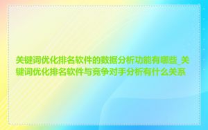 关键词优化排名软件的数据分析功能有哪些_关键词优化排名软件与竞争对手分析有什么关系
