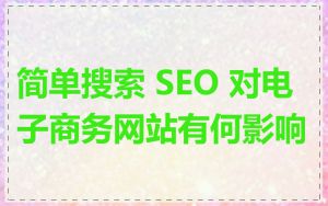 简单搜索 SEO 对电子商务网站有何影响