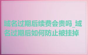 域名过期后续费会贵吗_域名过期后如何防止被挂掉