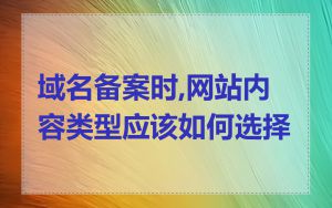 域名备案时,网站内容类型应该如何选择