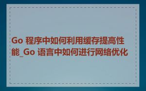 Go 程序中如何利用缓存提高性能_Go 语言中如何进行网络优化