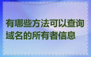 有哪些方法可以查询域名的所有者信息