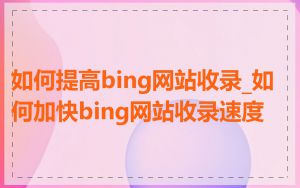 如何提高bing网站收录_如何加快bing网站收录速度