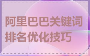 阿里巴巴关键词排名优化技巧