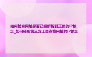 如何检查网址是否已经解析到正确的IP地址_如何使用第三方工具查找网址的IP地址