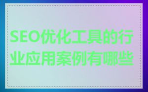 SEO优化工具的行业应用案例有哪些
