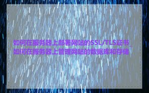 如何在服务器上部署网站的SSL/TLS证书_如何在服务器上管理网站的数据库和存储