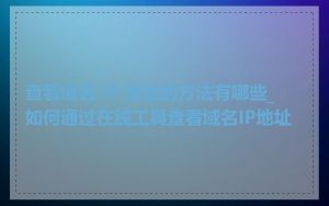 查看域名 IP 地址的方法有哪些_如何通过在线工具查看域名IP地址