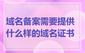 域名备案需要提供什么样的域名证书