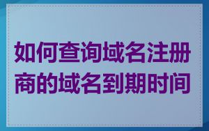 如何查询域名注册商的域名到期时间