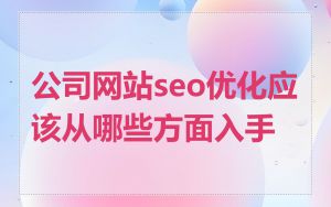公司网站seo优化应该从哪些方面入手