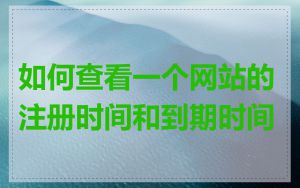 如何查看一个网站的注册时间和到期时间