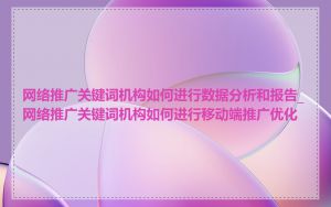 网络推广关键词机构如何进行数据分析和报告_网络推广关键词机构如何进行移动端推广优化