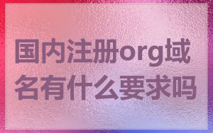 国内注册org域名有什么要求吗