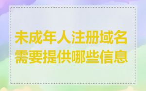 未成年人注册域名需要提供哪些信息