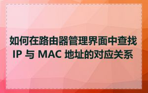 如何在路由器管理界面中查找 IP 与 MAC 地址的对应关系