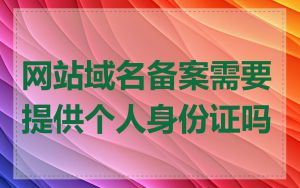 网站域名备案需要提供个人身份证吗