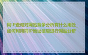 同IP查询对网站竞争分析有什么用处_如何利用同IP地址信息进行网站分析