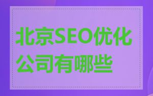 北京SEO优化公司有哪些
