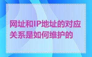 网址和IP地址的对应关系是如何维护的
