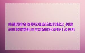 关键词排名收费标准应该如何制定_关键词排名收费标准与网站转化率有什么关系