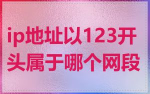 ip地址以123开头属于哪个网段