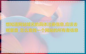 想知道网站域名的具体注册信息,应该去哪里查_怎么查找一个网站的所有者信息