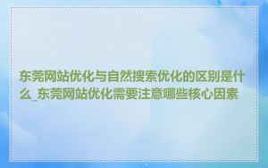 东莞网站优化与自然搜索优化的区别是什么_东莞网站优化需要注意哪些核心因素