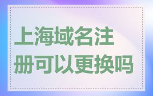 上海域名注册可以更换吗